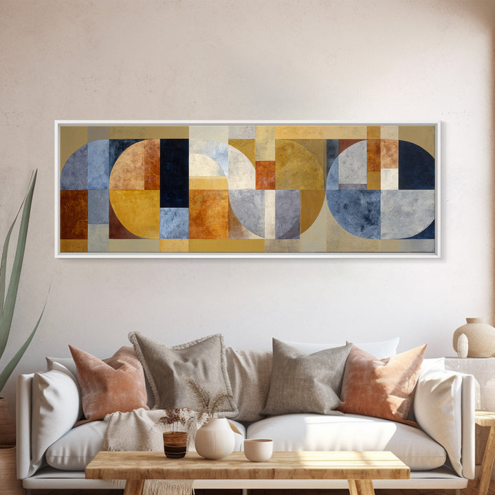 Sunburst Clock Composition Canvas Print, Midcentury Modern Art, Digital Print, Living Room Decor, Retro, Minimalist Wall Art, MMA-3x1-13