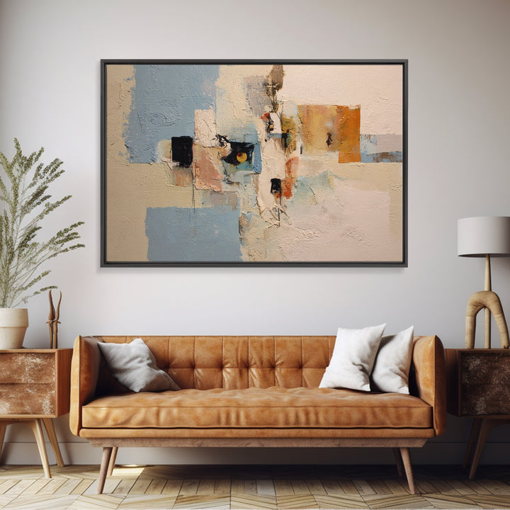 Jazz Musician in Angular Mid Century Style Canvas Print, Midcentury Modern Art, Modern Art, Living Room Decor, Oil Painting, MMA-3x2-61