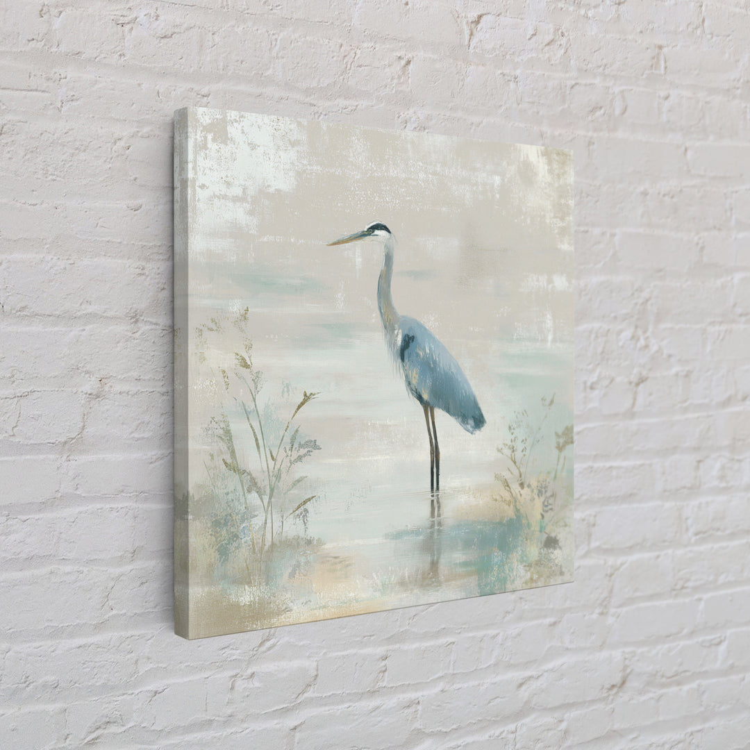 Blue Heron Standing Canvas Print, Medical Office Art, Educational Poster, Office Decor, Fine Art, Calm, Fine Art Print, MOA-1x1-14
