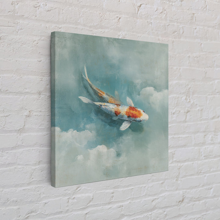 Calm Koi Fish Swimming Through Clear Water Canvas Print, Medical Office Art, Brain Poster, Office Decor, Oil Painting, Calm, MOA-1x1-22