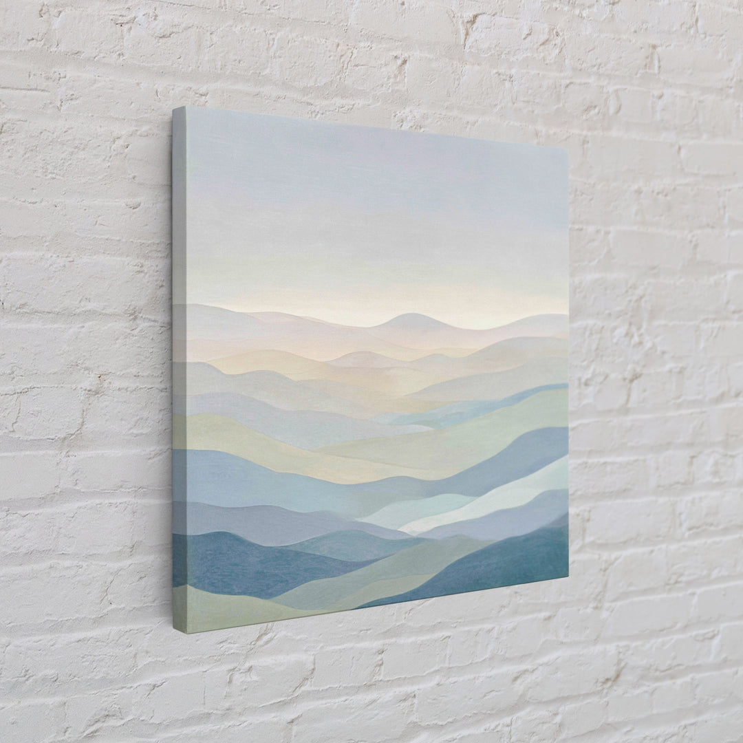 Minimal Sunrise over Rounded Hills Canvas Print, Medical Office Art, Minimalist Art, Office Decor, Calm, Educational Poster, MOA-1x1-23