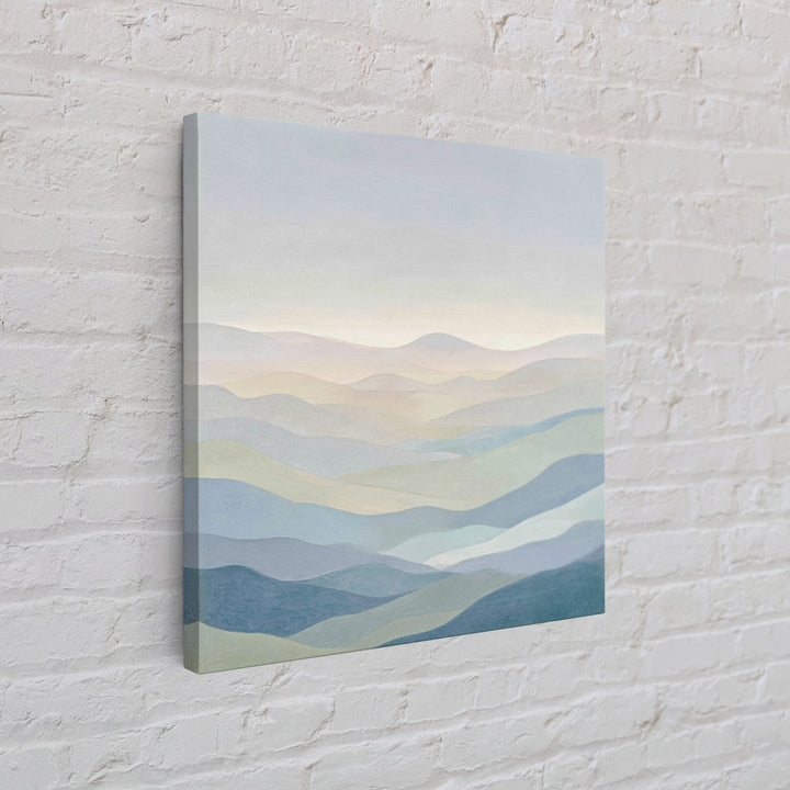 Minimal Sunrise over Rounded Hills Canvas Print, Medical Office Art, Minimalist Art, Office Decor, Calm, Educational Poster, MOA-1x1-23