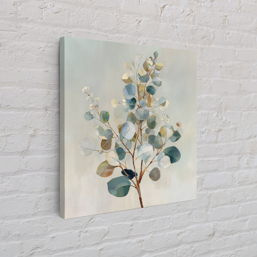 Botanical Eucalyptus Branch Framed Canvas Print, Medical Office Art, Medical Decor, Office Decor, Oil Painting, Calm, MOA-1x1-27