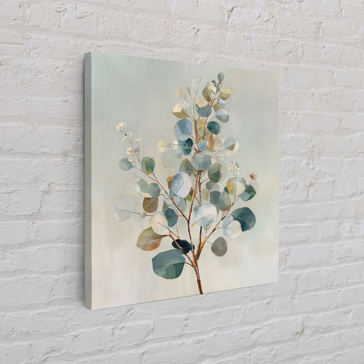 Botanical Eucalyptus Branch Framed Canvas Print, Medical Office Art, Medical Decor, Office Decor, Oil Painting, Calm, MOA-1x1-27