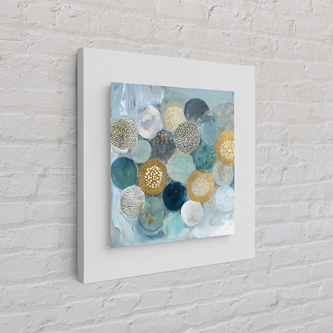 Abstract Cells and Circles as Soothing Pattern Framed Canvas Print, Medical Office Art, Fine Art Print, Office Decor, MOA-1x1-29