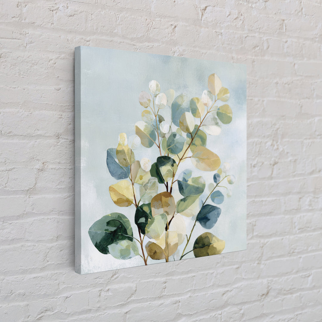 Botanical Eucalyptus Branch Canvas Print, Medical Office Art, Teal Wall Art, Office Decor, Fine Art, Calm, Anatomy Art, MOA-1x1-3