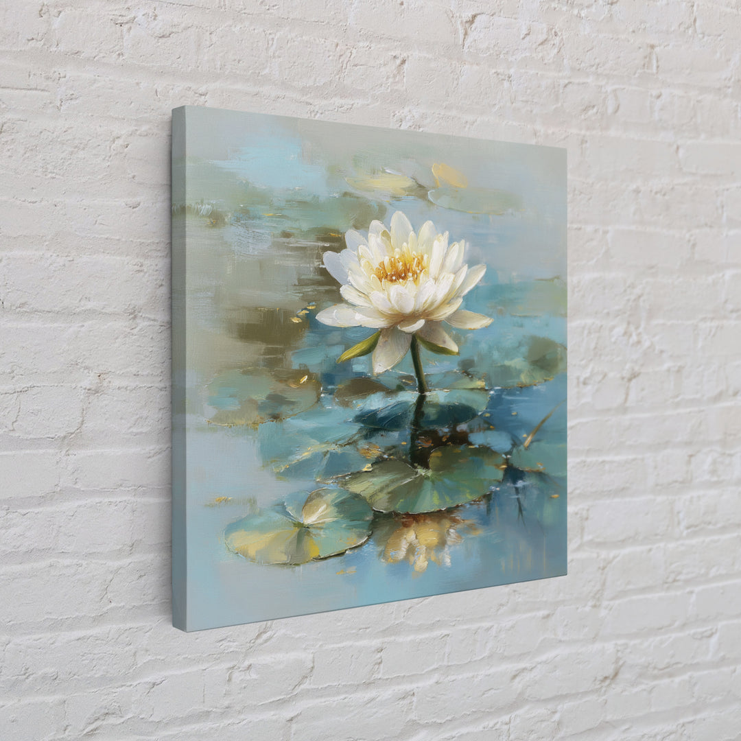 Lotus Flower Floating on Still Water Canvas Print, Medical Office Art, Brain Poster, Office Decor, Watercolor Art, Calm, MOA-1x1-35