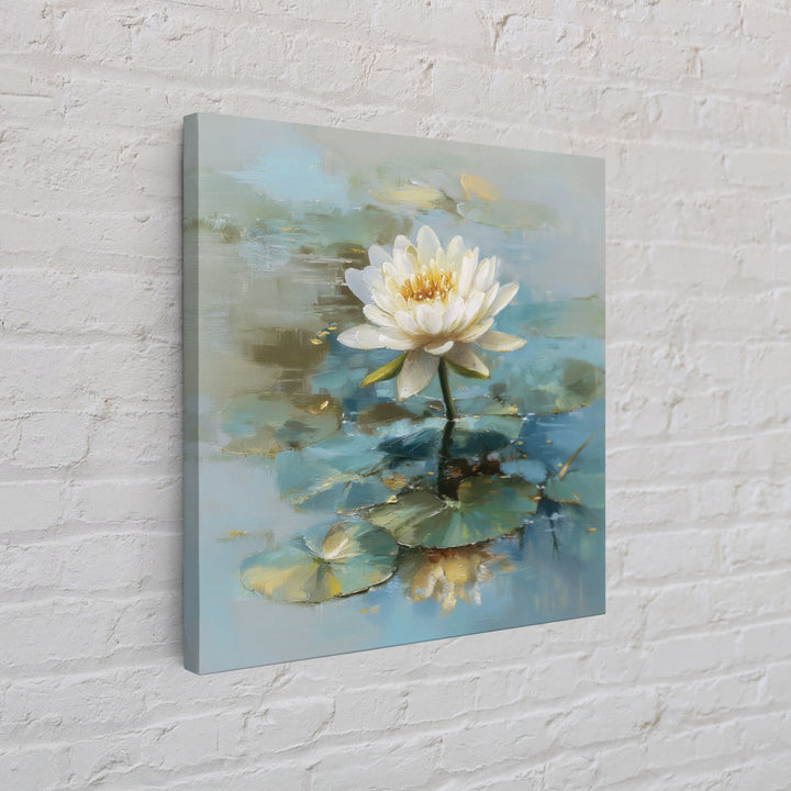 Lotus Flower Floating on Still Water Canvas Print, Medical Office Art, Brain Poster, Office Decor, Watercolor Art, Calm, MOA-1x1-35