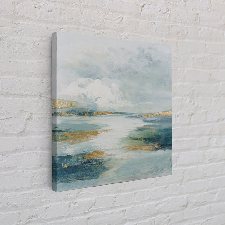 Coastal Shells and Water Study Framed Canvas Print, Medical Office Art, Dental Office Decor, Office Decor, Fine Art, Calm, MOA-1x1-44