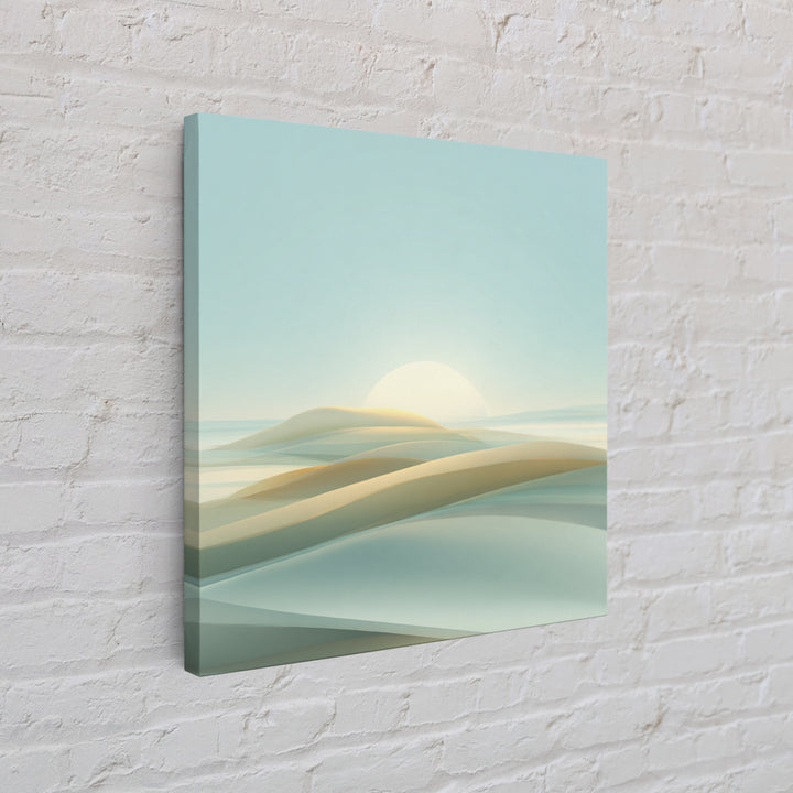 Minimal Sunrise over Rounded Hills Framed Canvas Print, Medical Office Art, Medical Office Decor, Office Decor, Fine Art, Calm, MOA-1x1-47