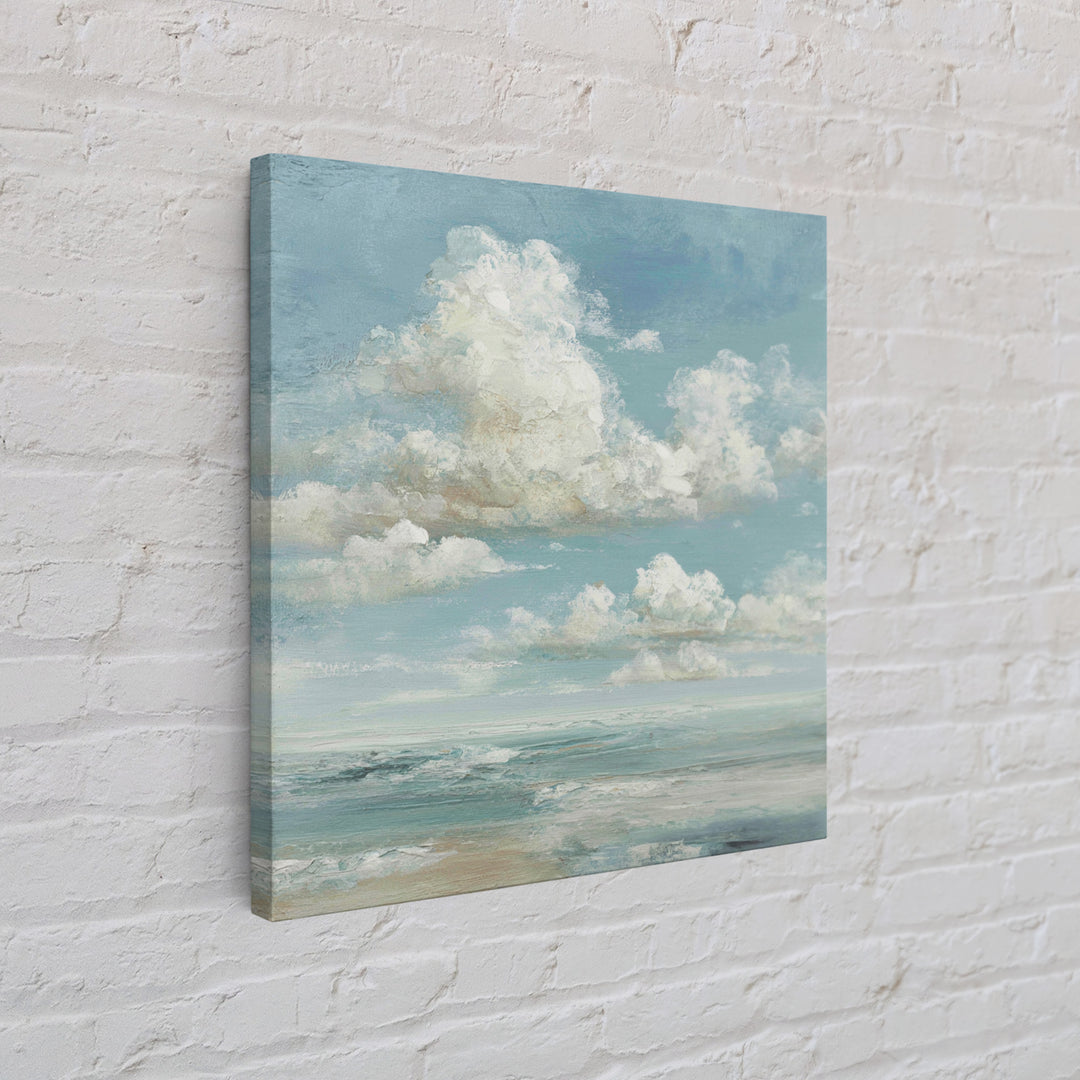 Sky and Cloud Scene Framed Canvas Print, Medical Office Art, Statement Artwork, Office Decor, Abstract Art, Calm, Digital Art, MOA-1x1-57