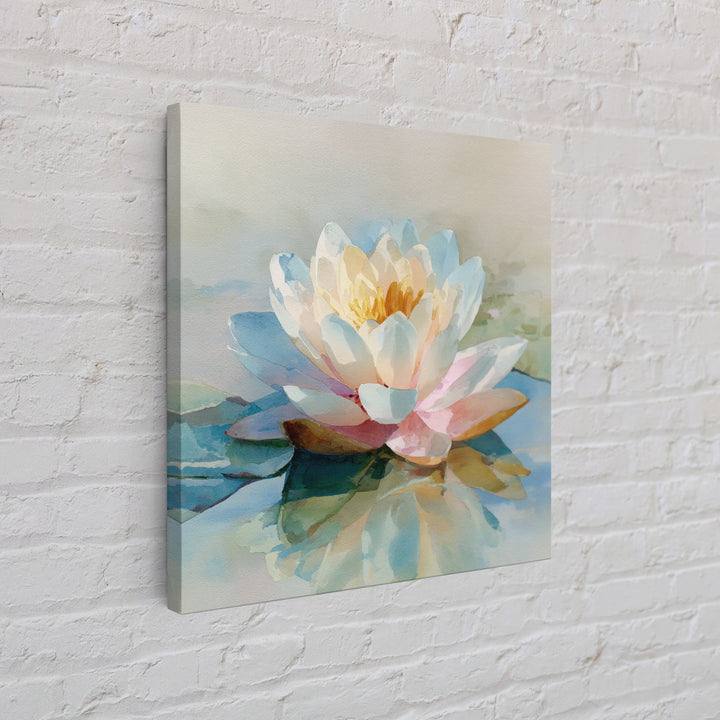 Lotus Flower Floating on Still Water Canvas Print, Medical Office Art, Neuroscience Art, Office Decor, Fine Art, Calm, MOA-1x1-59