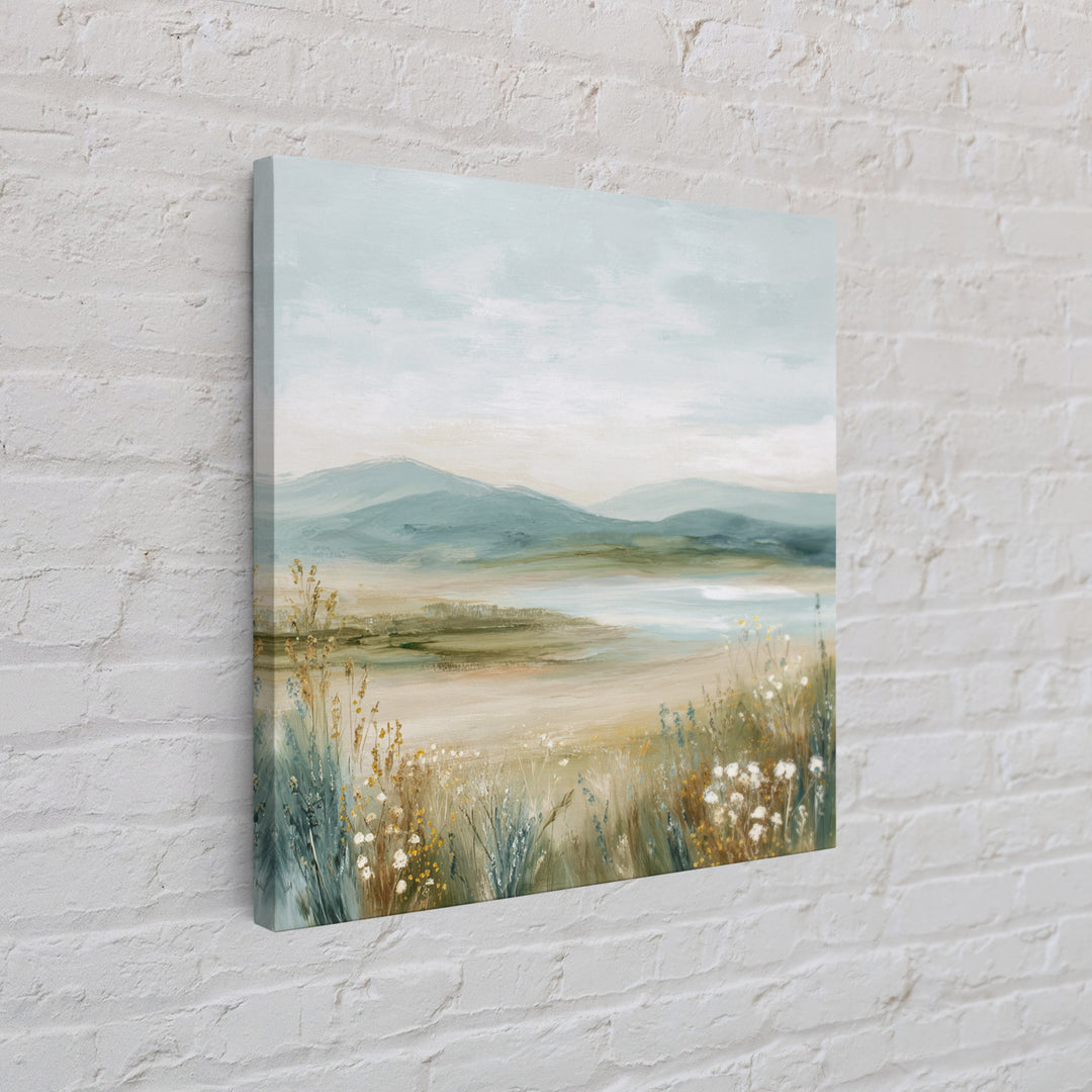Sunlit Meadow with Wildflowers and Calm Mood Canvas Print, Medical Office Art, Anatomy Poster, Office Decor, Fine Art, Calm, MOA-1x1-60