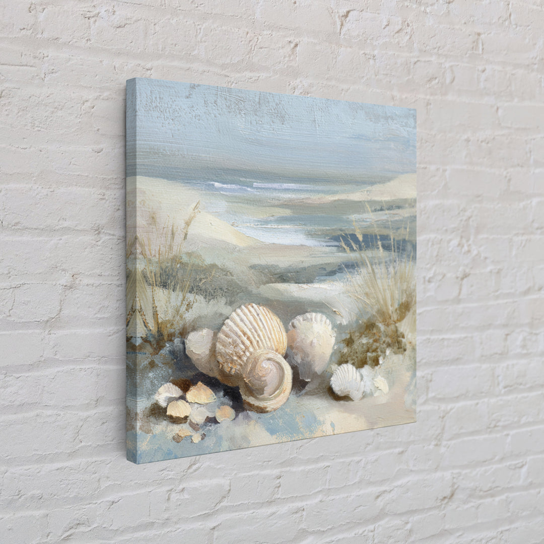 Coastal Shells and Water Study Framed Canvas Print, Medical Office Art, Anatomy Art, Office Decor, Calm, Statement Artwork, MOA-1x1-68