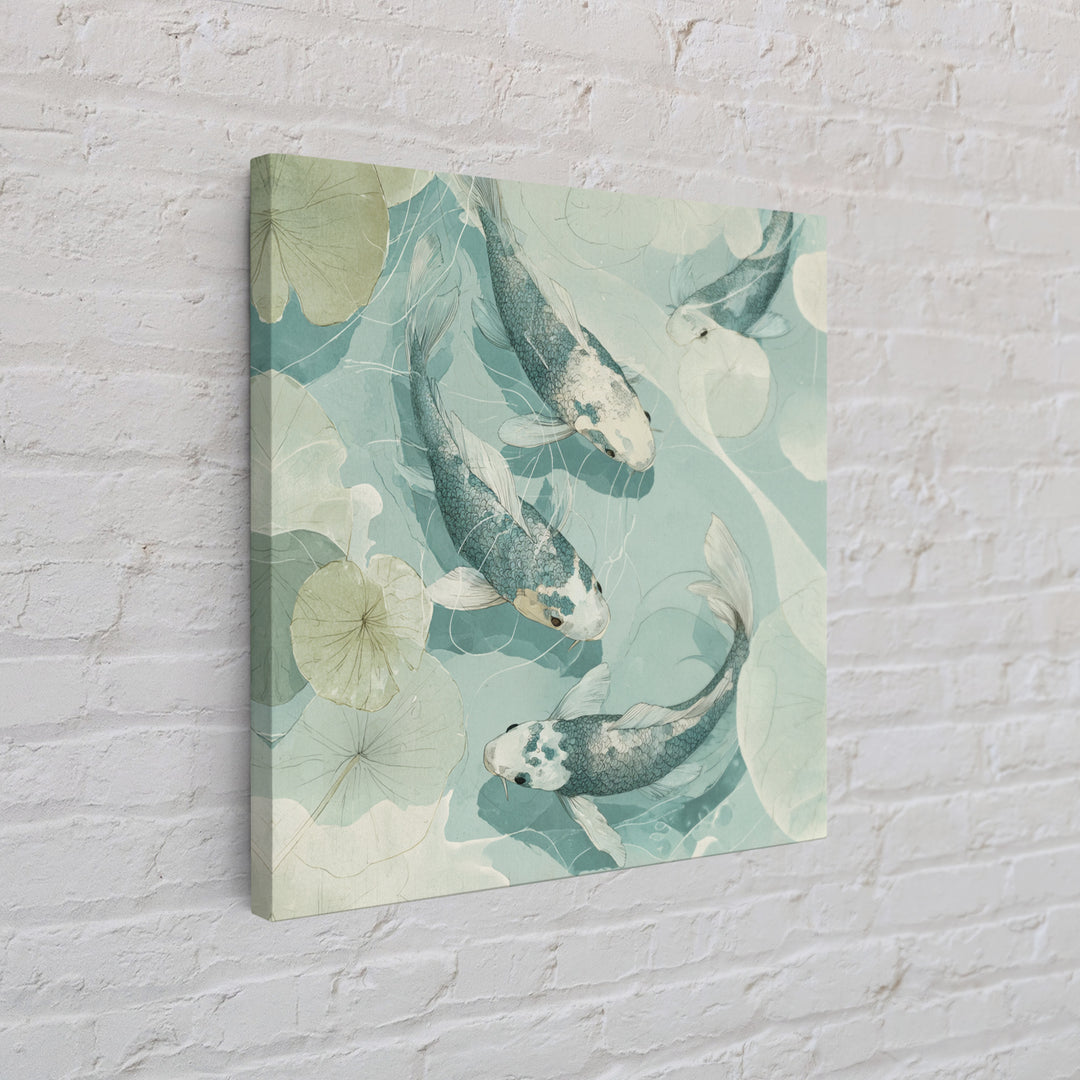 Calm Koi Fish Swimming Through Clear Water Framed Canvas Print, Medical Office Art, Brain Art, Office Decor, Fine Art, Calm, MOA-1x1-70