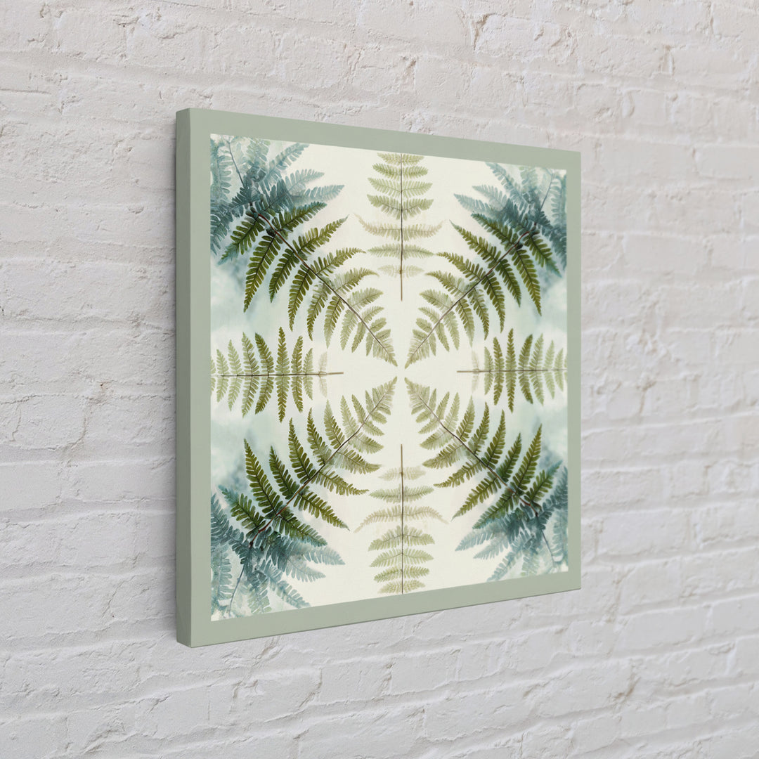 Minimal Green Fern Specimen Framed Canvas Print, Medical Office Art, Medical Student Gift, Office Decor, Fine Art, Calm, MOA-1x1-8
