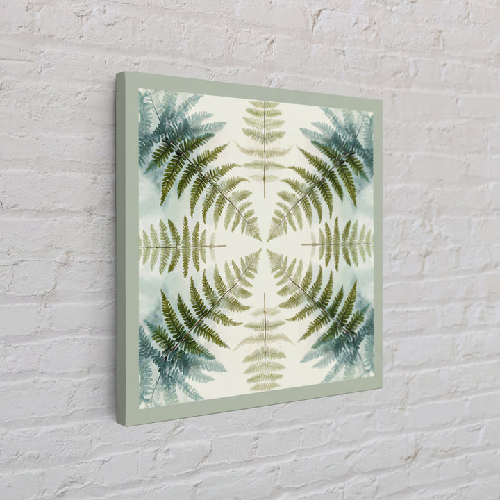 Minimal Green Fern Specimen Framed Canvas Print, Medical Office Art, Medical Student Gift, Office Decor, Fine Art, Calm, MOA-1x1-8