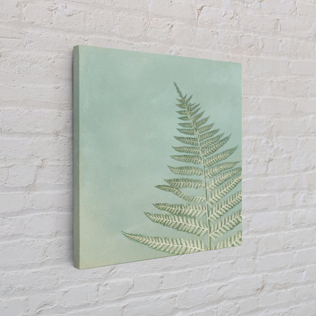 Minimal Green Fern Specimen Framed Canvas Print, Medical Office Art, Modern Decor, Office Decor, Fine Art, Calm, Home Decor, MOA-1x1-80