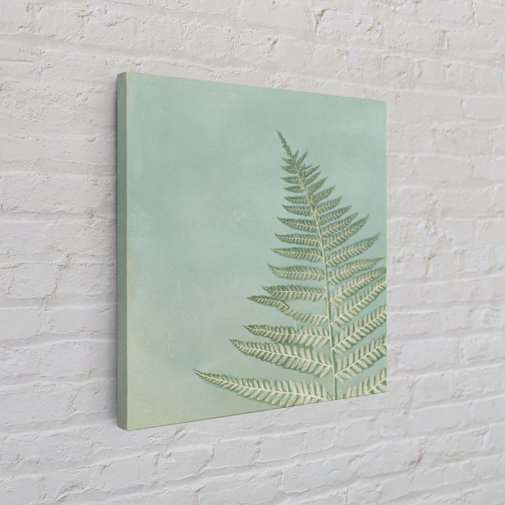 Minimal Green Fern Specimen Framed Canvas Print, Medical Office Art, Modern Decor, Office Decor, Fine Art, Calm, Home Decor, MOA-1x1-80