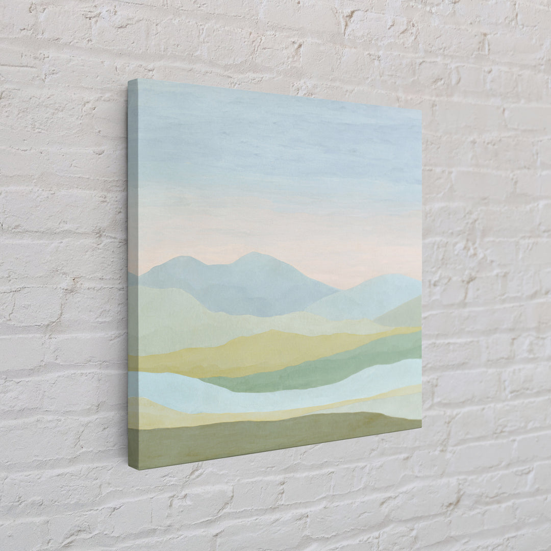 Minimal Sunrise over Rounded Hills Canvas Print, Medical Office Art, Neutral Decor, Office Decor, Fine Art, Calm, Wall Art, MOA-1x1-95