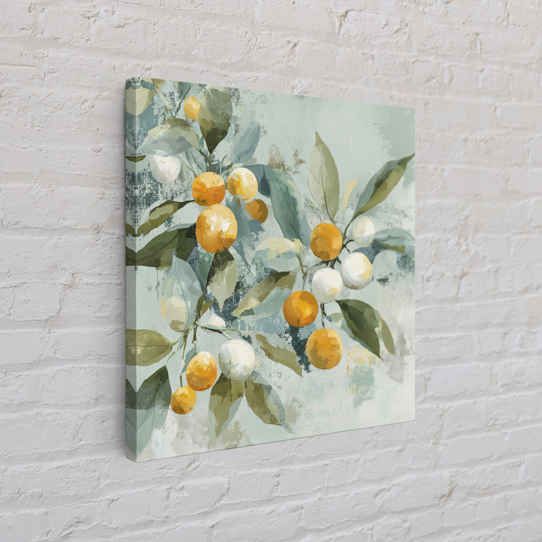 Fresh Citrus and Leaves for Bright Optimism Framed Canvas Print, Medical Office Art, Printable Wall Art, Office Decor, Calm, MOA-1x1-96