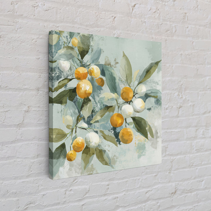 Fresh Citrus and Leaves for Bright Optimism Framed Canvas Print, Medical Office Art, Printable Wall Art, Office Decor, Calm, MOA-1x1-96