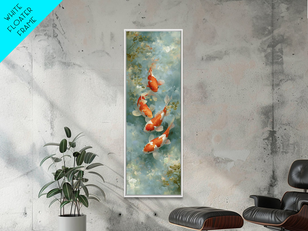 Calm Koi Fish Swimming Through Clear Water Canvas Print, Medical Office Art, Medical Wall Art, Office Decor, Fine Art, Calm, MOA-1x3-10