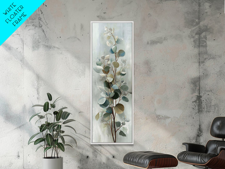 Botanical Eucalyptus Branch Framed Canvas Print, Medical Office Art, Home Decor, Office Decor, Fine Art, Calm, Medical Art, MOA-1x3-15