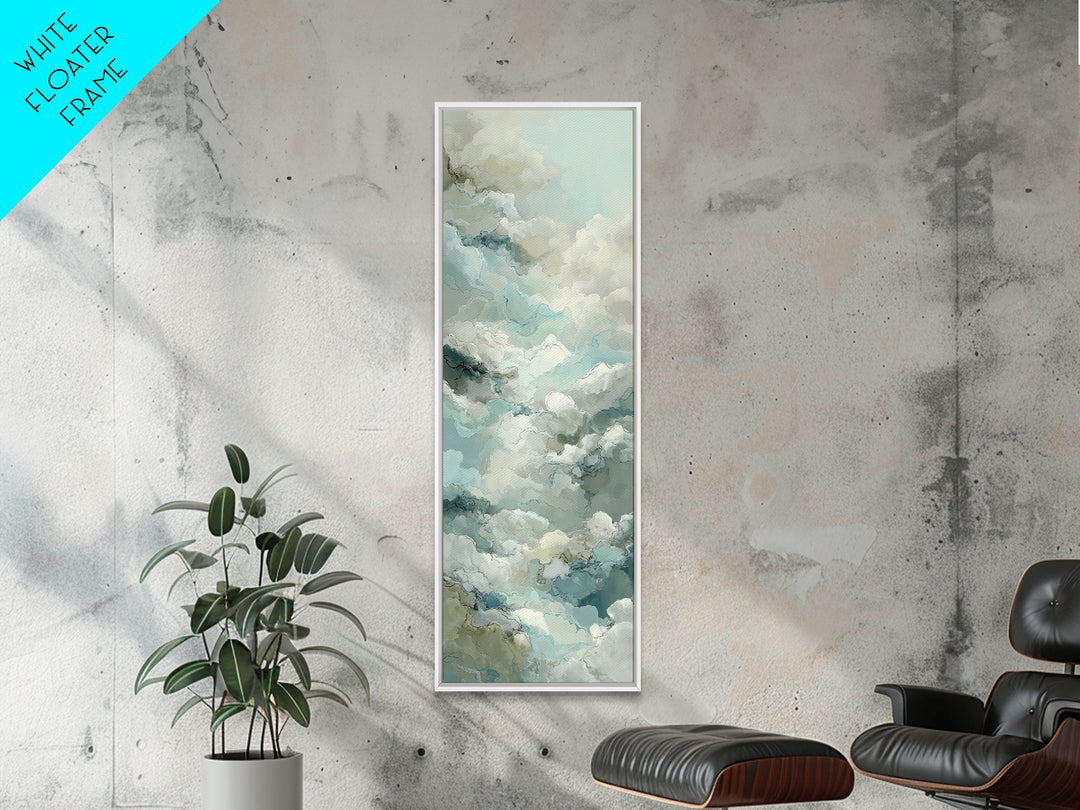 Calming Blue Abstract Canvas Print, Medical Office Art, Statement Artwork, Office Decor, Fine Art, Calm, Digital Art, MOA-1x3-37