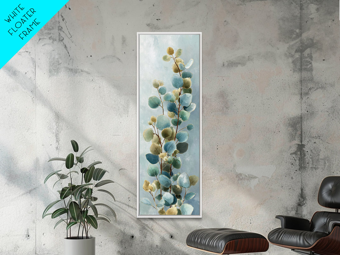 Botanical Eucalyptus Branch Canvas Print, Medical Office Art, Printable Art, Office Decor, Oil Painting, Calm, Medical Wall Art, MOA-1x3-39