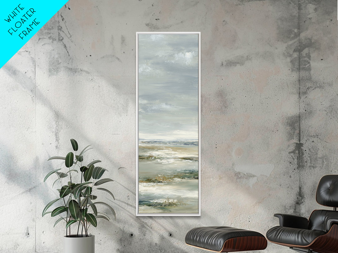 Peaceful Ocean Horizon Framed Canvas Print, Medical Office Art, Teal Wall Art, Office Decor, Fine Art, Calm, Anatomy Art, MOA-1x3-64