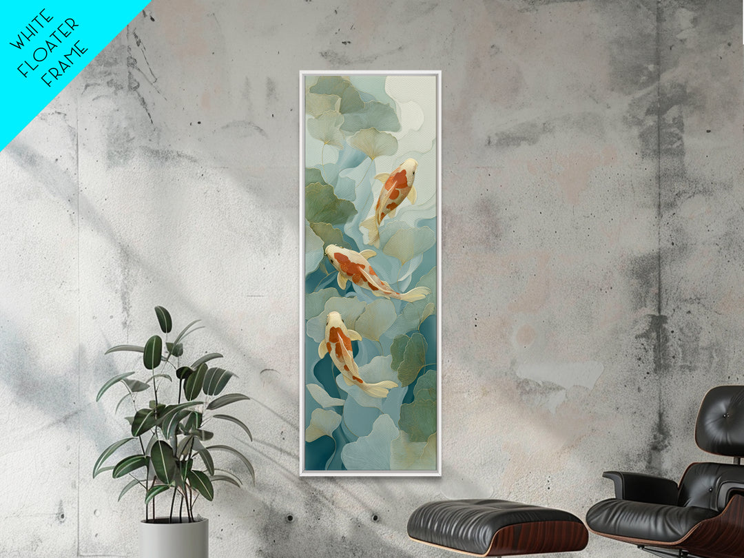 Calm Koi Fish Swimming Through Clear Water Canvas Print, Medical Office Art, Gallery Decor, Office Decor, Oil Painting, Calm, MOA-1x3-82