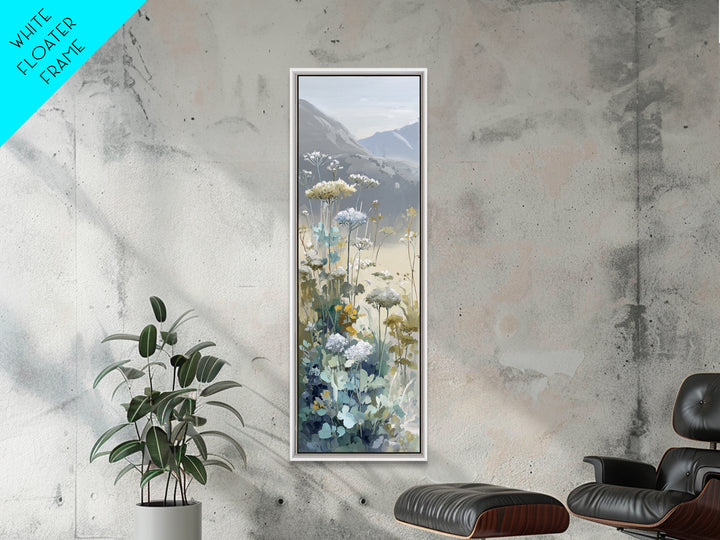 Sunlit Meadow with Wildflowers and Calm Mood Framed Canvas Print, Medical Office Art, Brain Poster, Office Decor, Calm, MOA-1x3-96