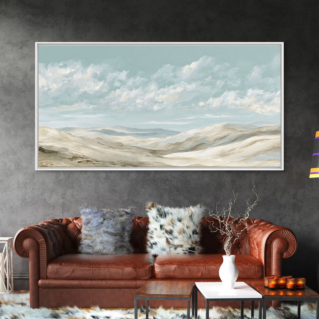 Large Neutral Landscape Framed Canvas Print, Medical Office Art, Art Print, Office Decor, Fine Art, Calm, Printable Art, MOA-2x1-12