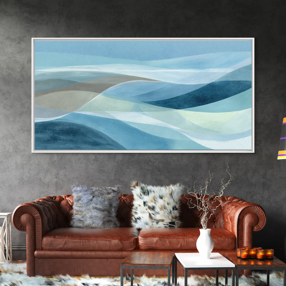 Calming Blue Abstract Canvas Print, Medical Office Art, Wall Art, Office Decor, Fine Art, Calm, Printable Card, Medical Art, MOA-2x1-21