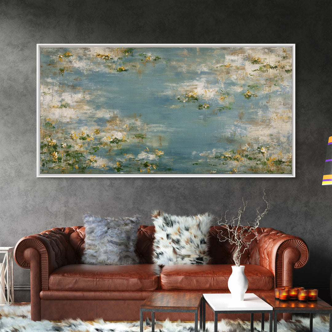 Sunlit Meadow with Wildflowers and Calm Mood Canvas Print, Medical Office Art, Office Decor, Watercolor Art, Calm, MOA-2x1-32