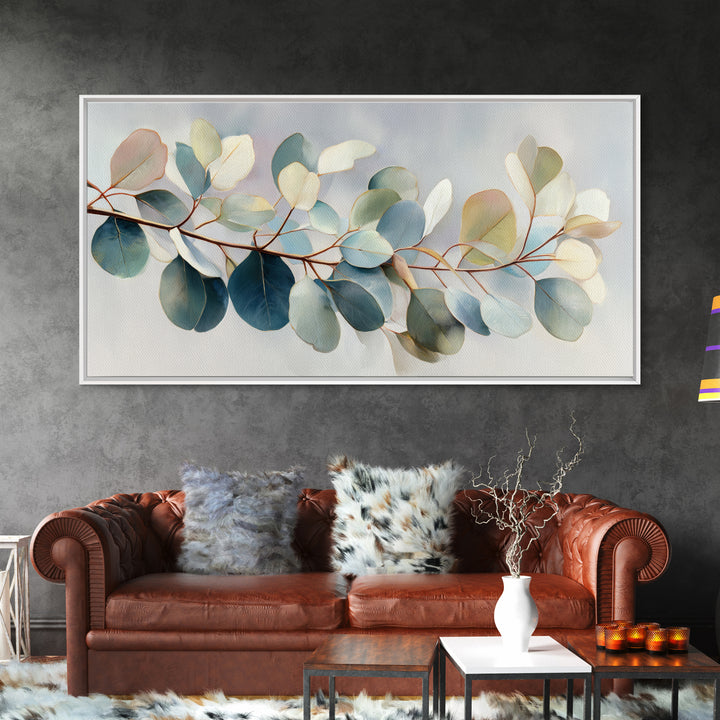 Botanical Eucalyptus Branch Canvas Print, Medical Office Art, Animal Art, Office Decor, Watercolor Art, Calm, MOA-2x1-47