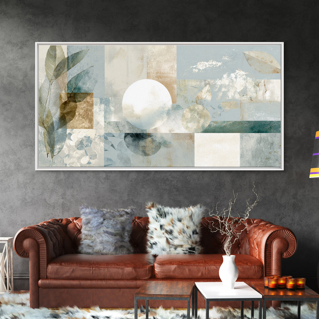 Clean Geometric Composition Framed Canvas Print, Medical Office Art, Luxury Decor, Office Decor, Calm, Digital Wall Art, MOA-2x1-6