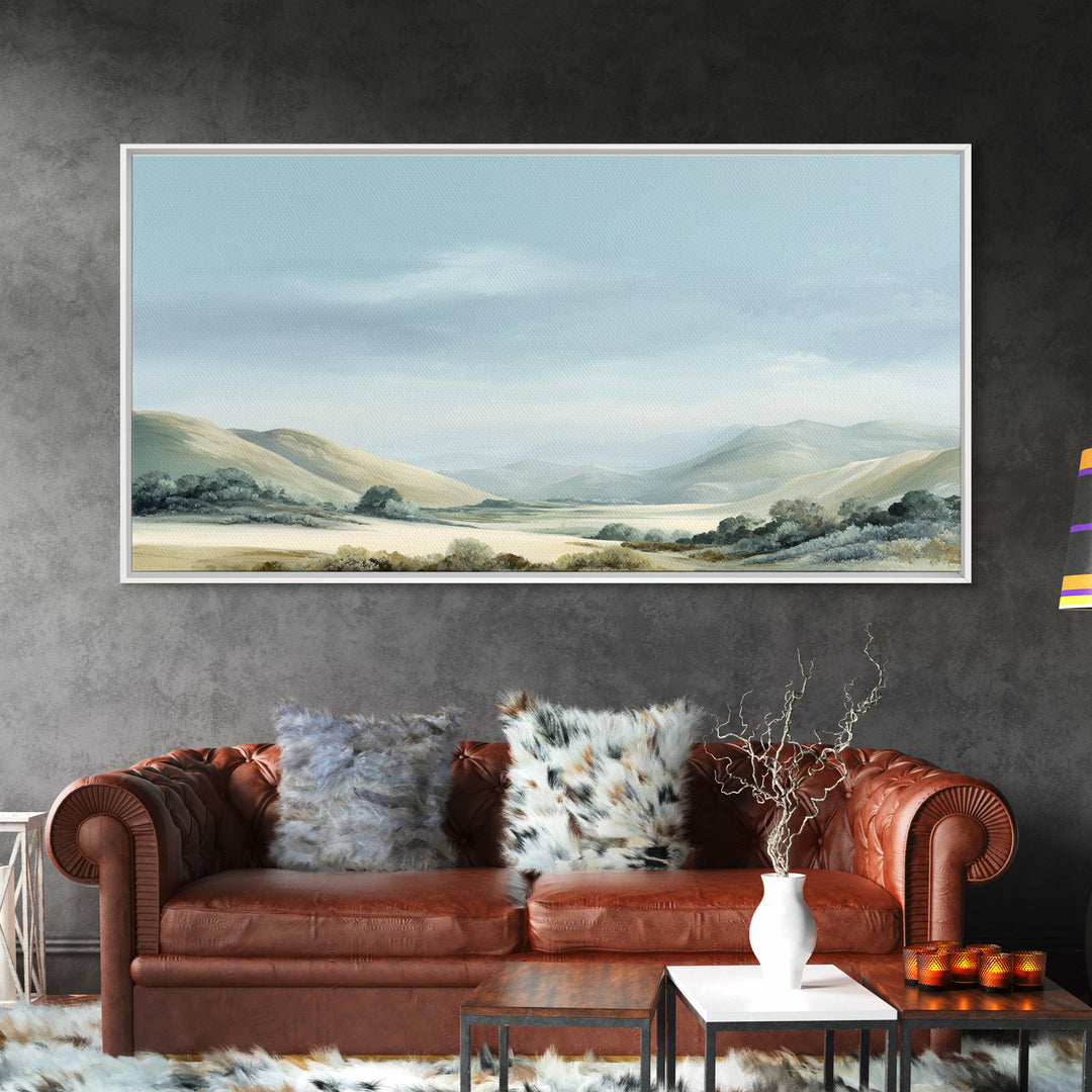 Large Neutral Landscape Framed Canvas Print, Medical Office Art, Digital Wall Art, Office Decor, Calm, Healthcare Wall Art, MOA-2x1-60