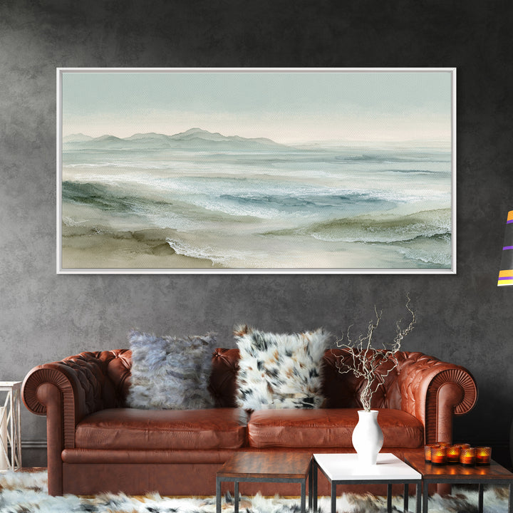 Coastal Shells and Water Study Canvas Print, Medical Office Art, Printable Art, Office Decor, Fine Art, Calm, Medical Wall Art, MOA-2x1-64