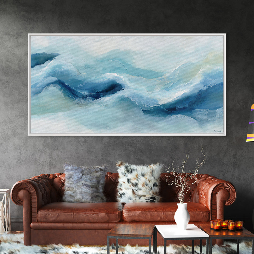 Calming Blue Abstract Canvas Print, Medical Office Art, Animal Art, Office Decor, Abstract Art, Calm, Heart Anatomy Print, MOA-2x1-69