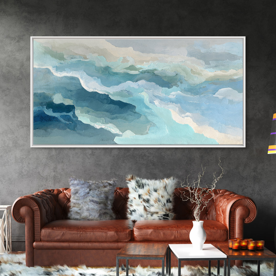 Calming Blue Abstract Canvas Print, Medical Office Art, Animal Art, Office Decor, Abstract Art, Calm, Heart Anatomy Print, MOA-2x1-93