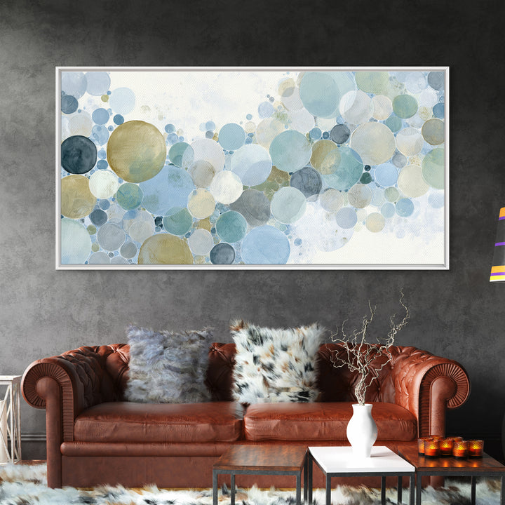 Abstract Cells and Circles as Soothing Pattern Framed Canvas Print, Medical Office Art, Printable Card, Office Decor, MOA-2x1-97