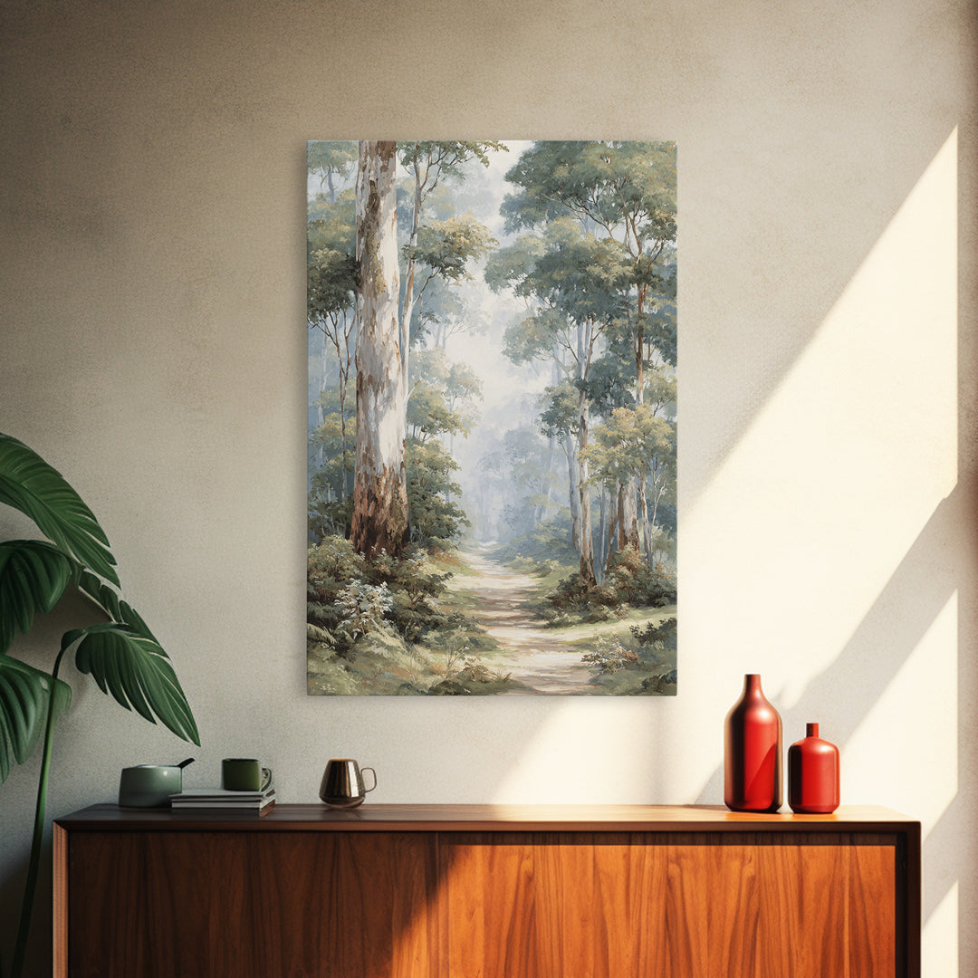Gentle Forest Path Framed Canvas Print, Medical Office Art, Wall Art, Office Decor, Oil Painting, Calm, Printable Card, MOA-2x3-1
