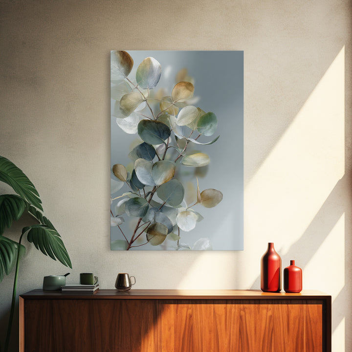 Botanical Eucalyptus Branch Canvas Print, Medical Office Art, Medical School, Office Decor, Fine Art, Calm, Minimalist Decor, MOA-2x3-11
