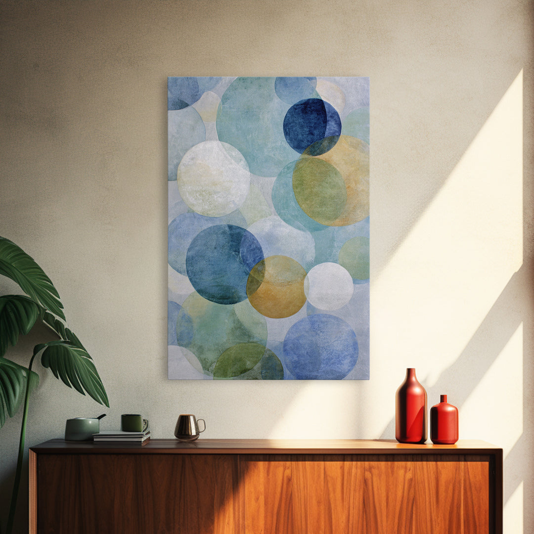 Abstract Cells and Circles as Soothing Pattern Framed Canvas Print, Medical Office Art, Digital Art, Office Decor, Abstract Art, MOA-2x3-13