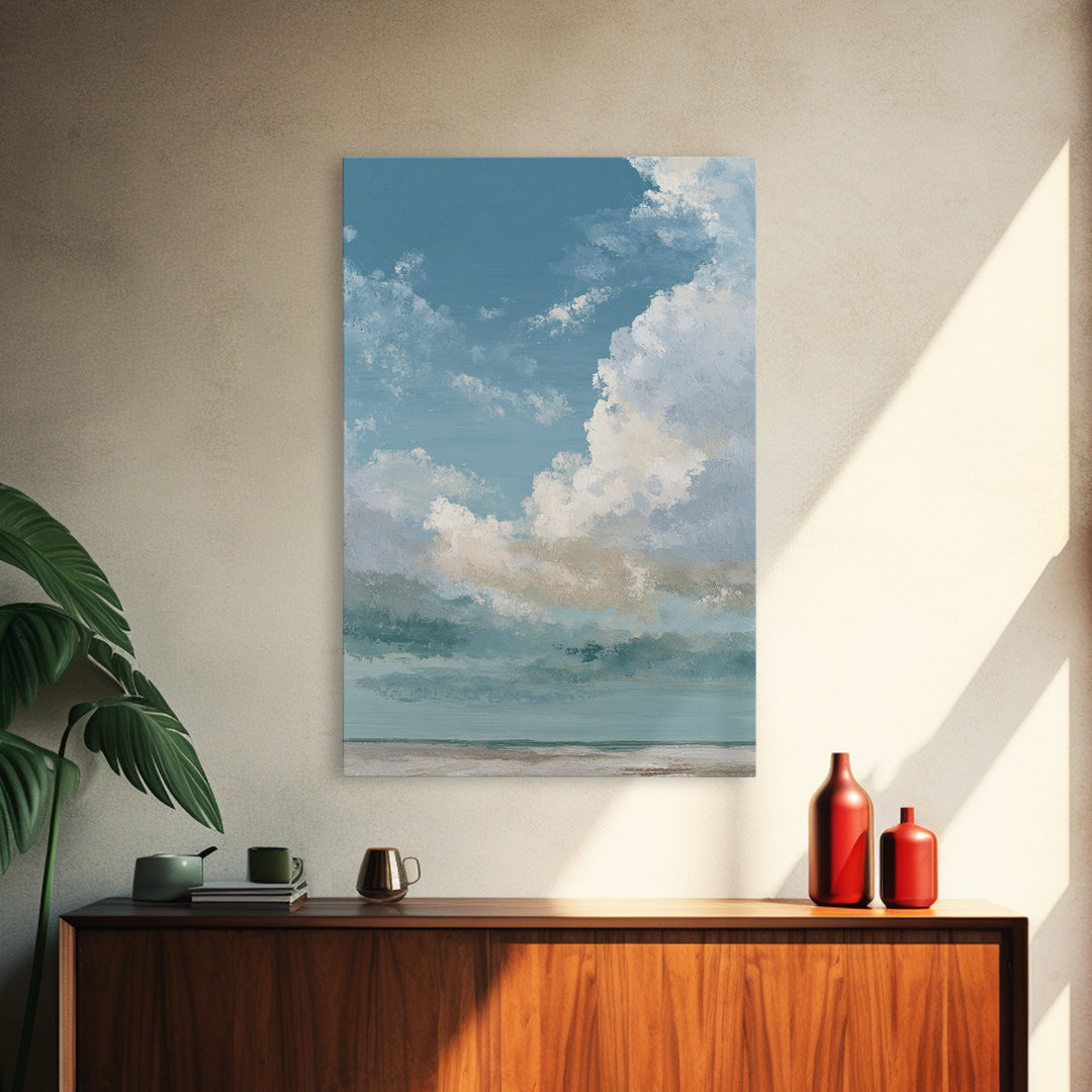 Sky and Cloud Scene Framed Canvas Print, Medical Office Art, Office Decor, Abstract Art, Calm, Anatomy Wall Art, MOA-2x3-17