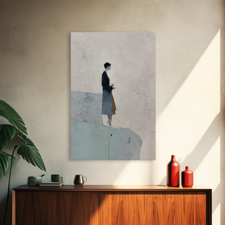Simple Line Figure Framed Canvas Print, Medical Office Art, Boho Decor, Office Decor, Fine Art, Calm, Printable Wall Art, MOA-2x3-2
