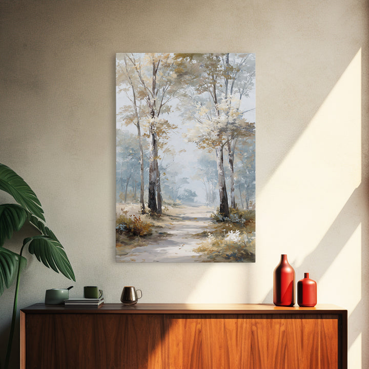 Gentle Forest Path Framed Canvas Print, Medical Office Art, Wall Art, Office Decor, Oil Painting, Calm, Printable Card, MOA-2x3-25
