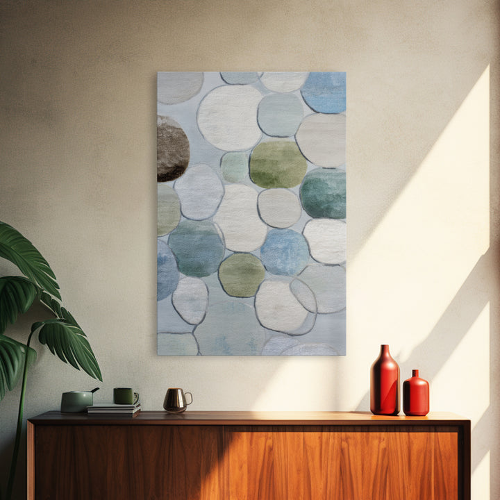 Abstract Cells and Circles as Soothing Pattern Framed Canvas Print, Medical Office Art, Digital Art, Office Decor, Abstract Art, MOA-2x3-37